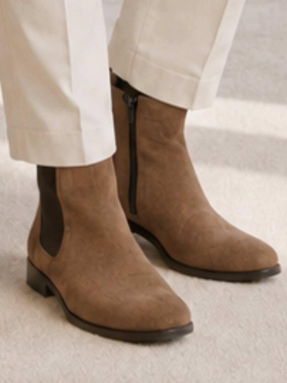 Section X Steven Men’s Brown Suede Chelsea Boots Size 9 M New Without Box